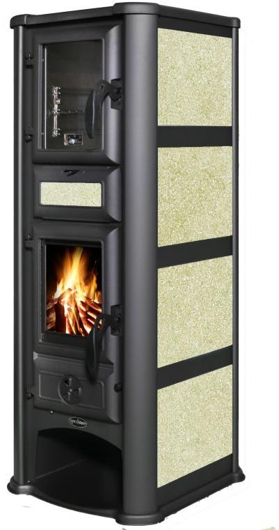 Tim Sistem Lederata plus ECO, 8.2 kW, vývod - horní, 120 mm, na tuhé palivo, bez výměníku , béžové