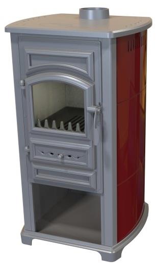 Thalia Forte ECO, 5.4 kW, vývod - horní, 120 mm, na tuhé palivo, bez výměníku , červené