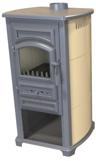 Thalia Forte ECO, 5.4 kW, vývod - horní, 120 mm, na tuhé palivo, bez výměníku , béžové