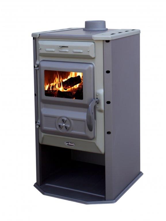 TIM SISTEM Krbové kachle na TP Čarobna pec ECO 6,9 kW, oceľová, sivo-zelená