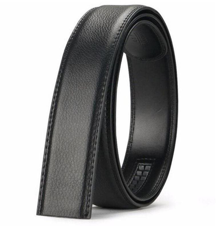 Kožený opasok bez pracky – čierny