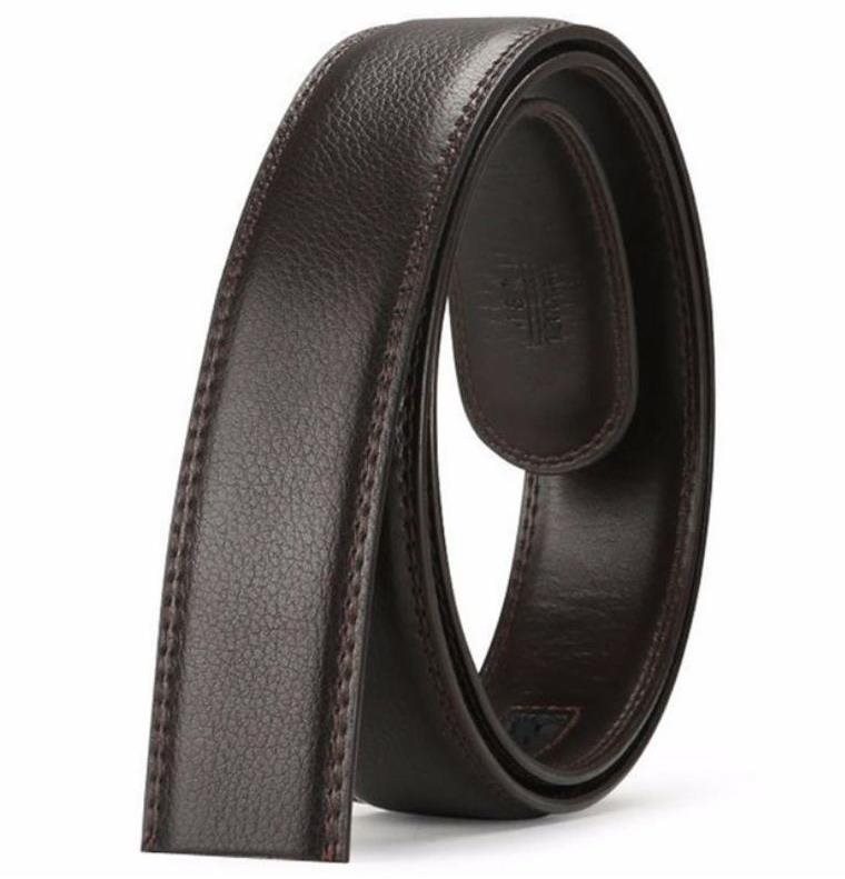 Kožený opasok bez pracky – hnedý