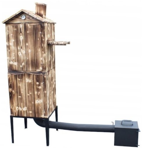TOPKING Záhradná drevená udiareň dvojkomorová opálená