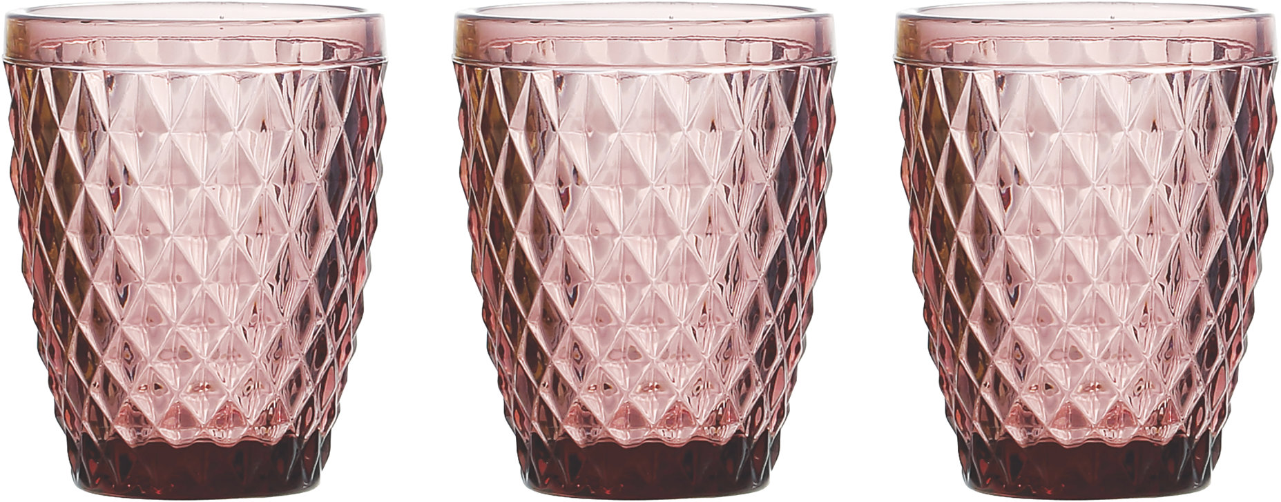 Tognana Sklenice 3 ks set růžové 260 ml DIAMOND CICLAMINO