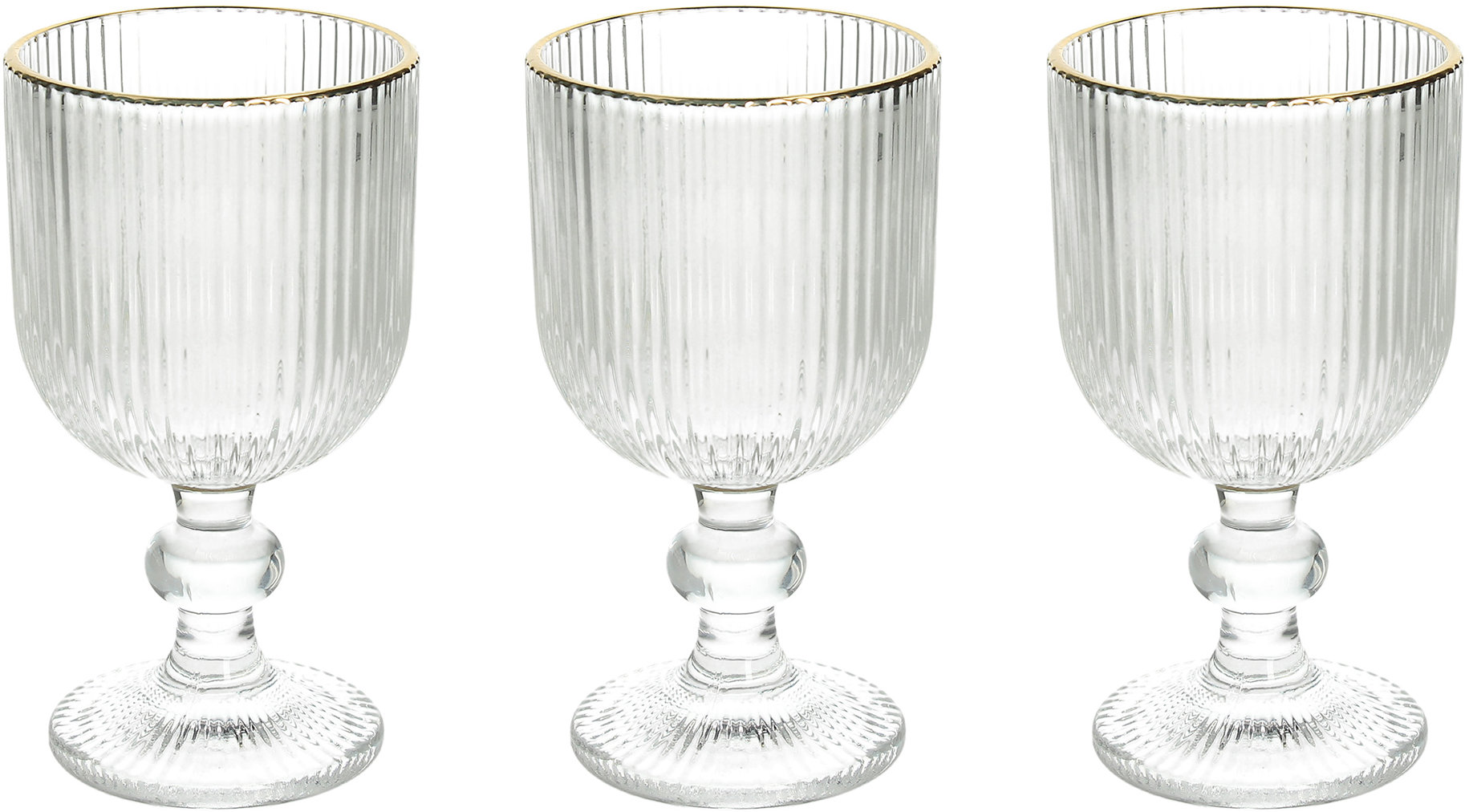 Tognana Sklenice 3 ks set na stopce transparentní 260 ml ECLIPSE