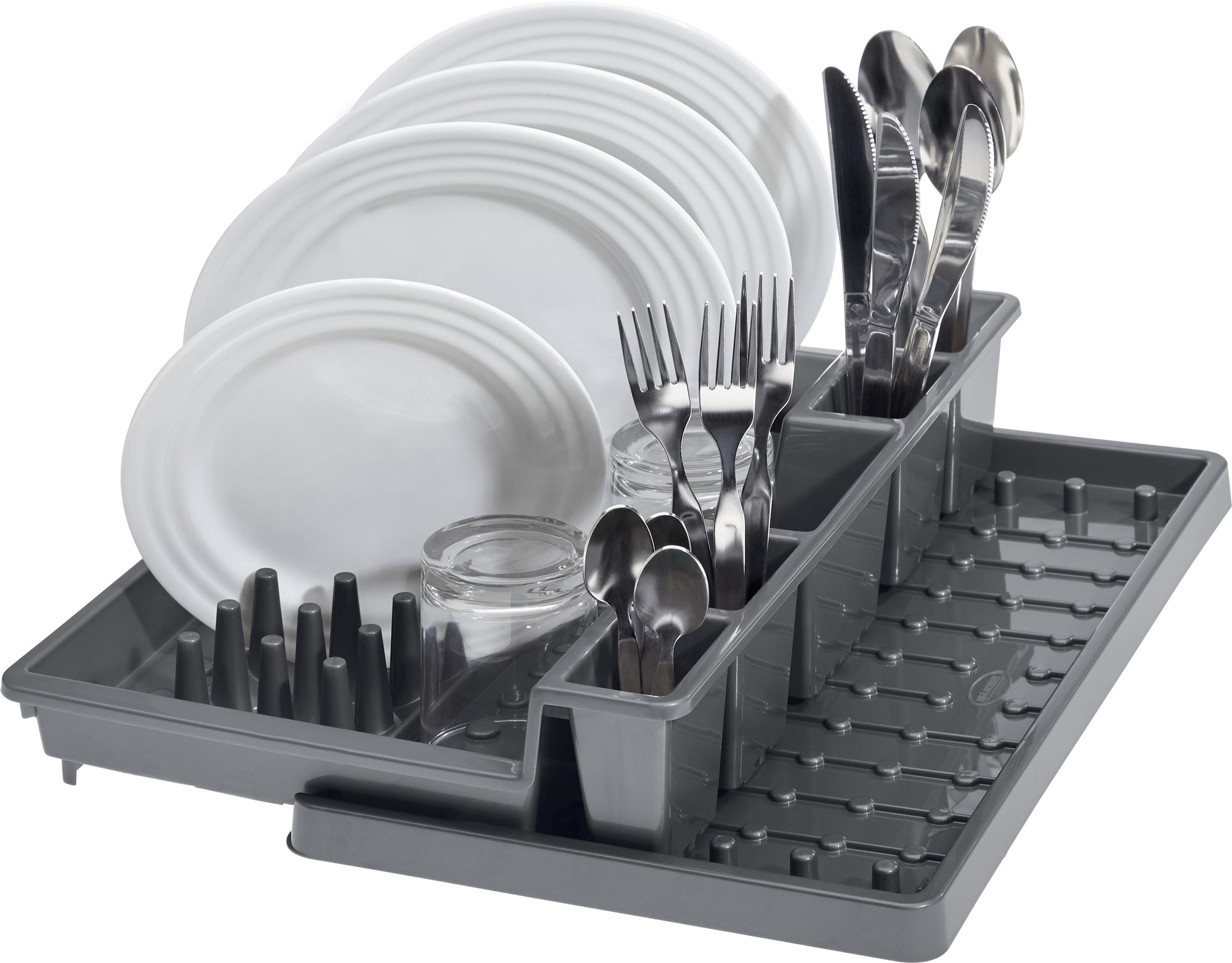 Tontarelli Odkvapkávač na riad BELLA s táckou sivý