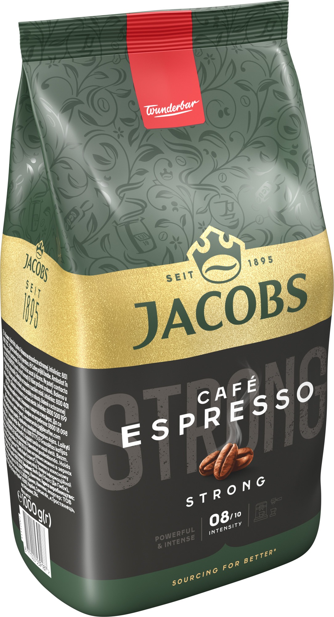 Jacobs Espresso, zrnková káva, 1000 g