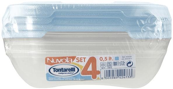 Tontarelli Dóza na potraviny 4× 0,5 l Nuvola svetlomodrá