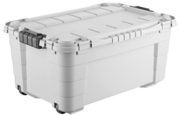 Tontarelli Úložný box 4UP s vekom a kolieskami 40 l krémovo-sivý
