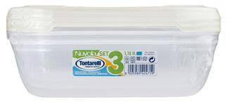 Tontarelli Nuvola Súprava dóz na potraviny 3× 1,15 l; biela