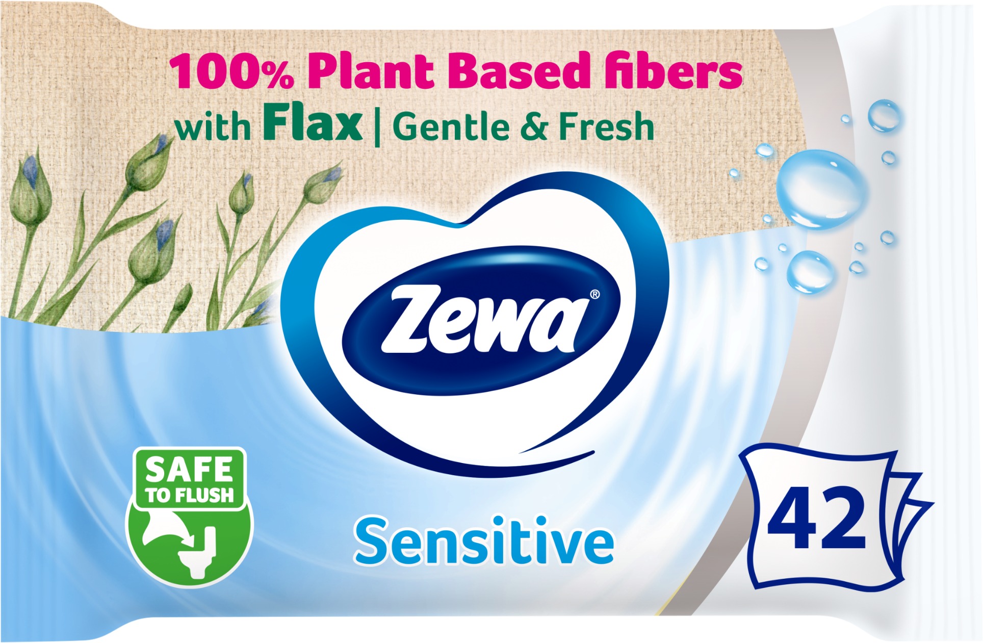 ZEWA Sensitive vlhčený toaletný papier (42 ks)