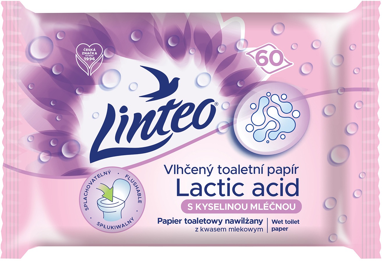 LINTEO vlhčený toaletný papier s kyselinou mliečnou (60 ks)