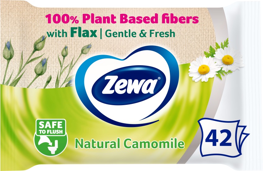 ZEWA Natural Camomile vlhčený toaletný papier (42 ks)