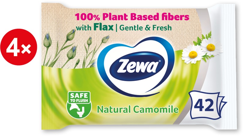 ZEWA Natural Camomile vlhčený toaletní papier (4× 42 ks)