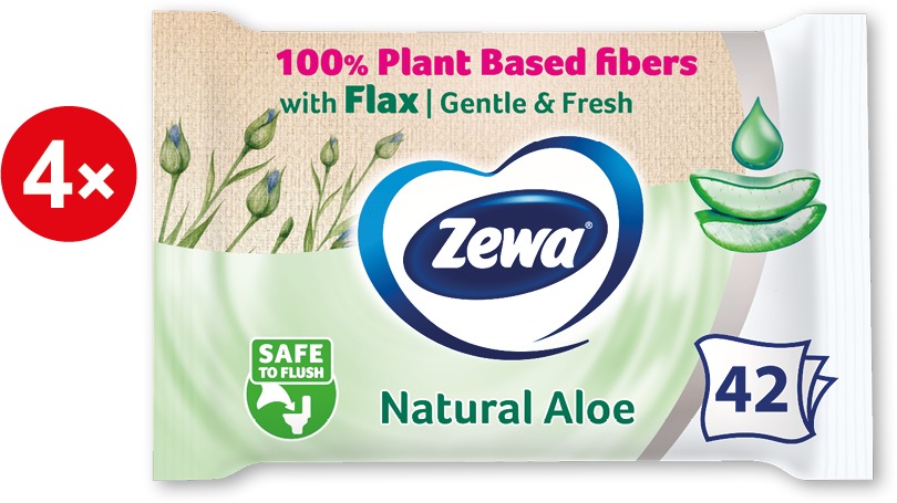 ZEWA Aloe Vera vlhčený toaletný papier (4× 42 ks)