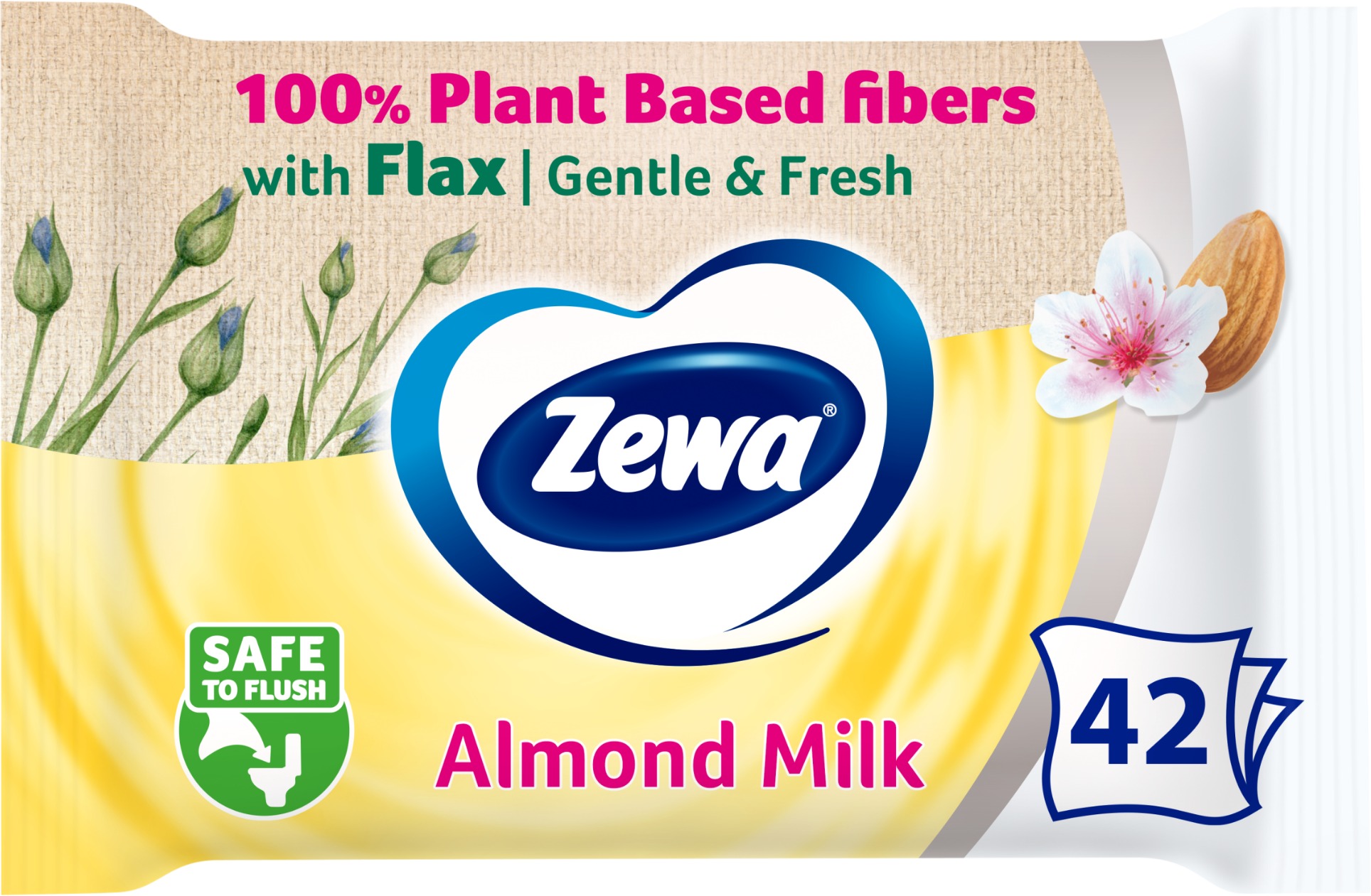 ZEWA Almond Milk vlhčený toaletný papier (42 ks)