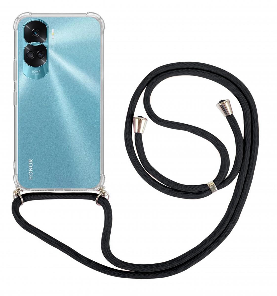 TopQ Kryt Honor 90 Lite 5G s čiernou šnúrkou priehľadný 106210