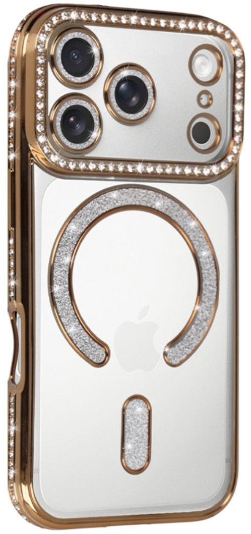 TopQ Zadný kryt Bling Magsafe pre iPhone 17 Pro gold