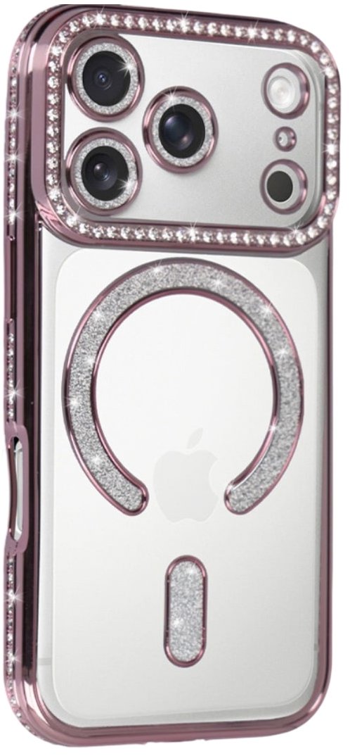 TopQ Zadný kryt Bling Magsafe pre iPhone 17 Pro pink