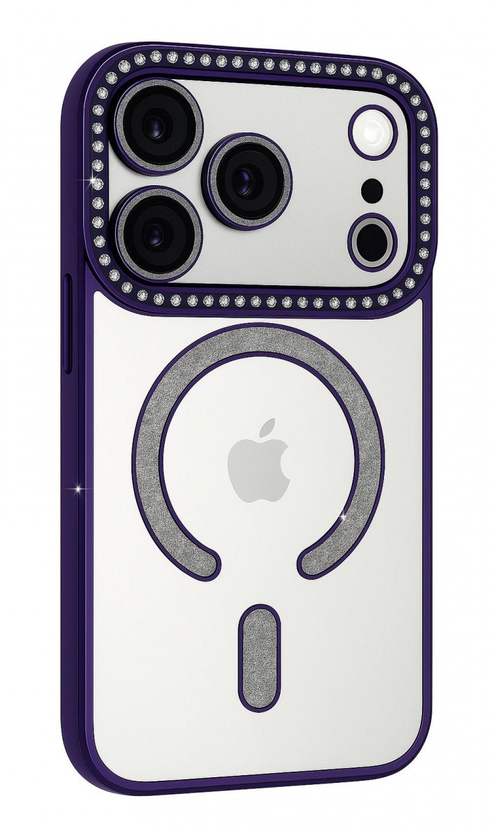 TopQ Zadný kryt Bling Magsafe pre iPhone 17 Pro purple