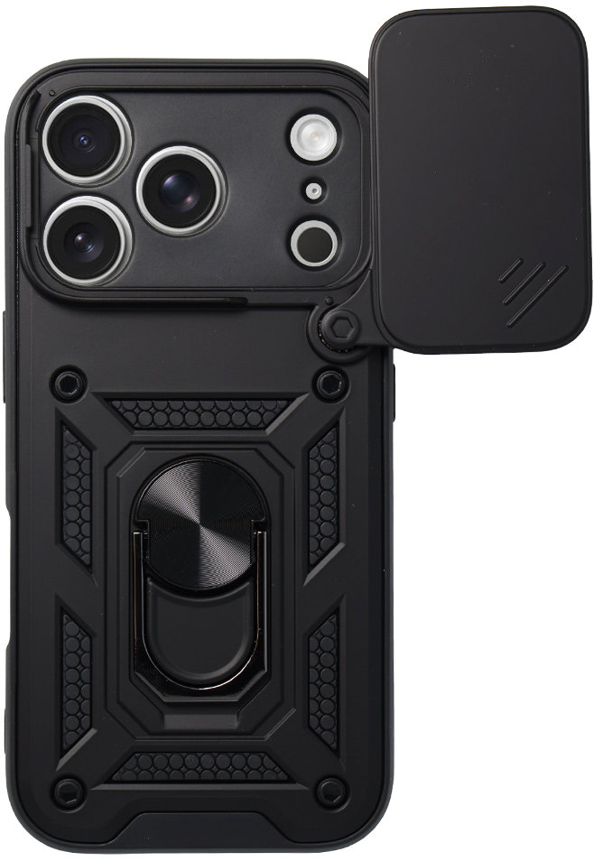 TopQ Ultra odolný zadný kryt Armor Lens pre iPhone 17 Pro Max čierny