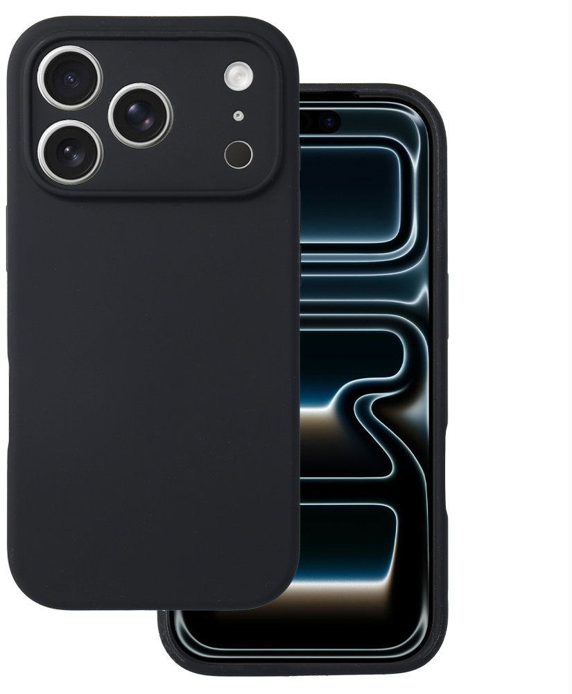 TopQ Zadný kryt Silicone Lite pre iPhone 17 Pro black
