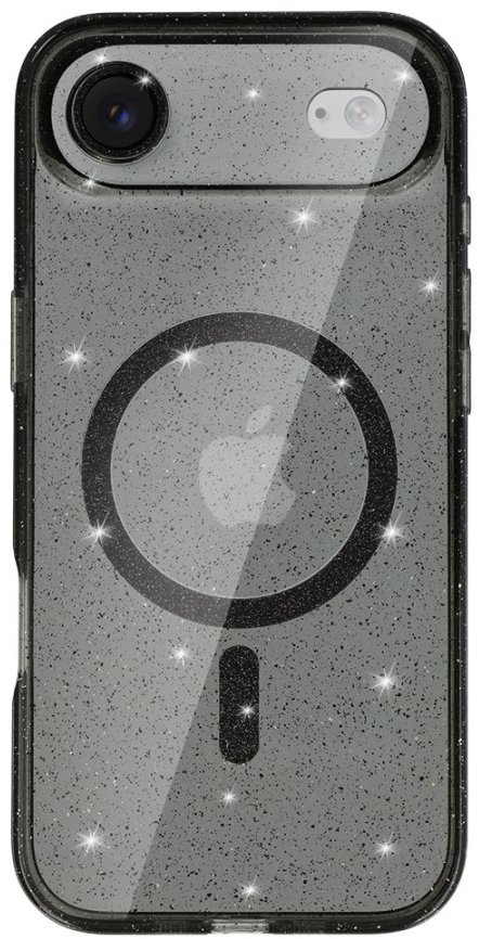 TopQ Glitter Magsafe pre iPhone Air black clear