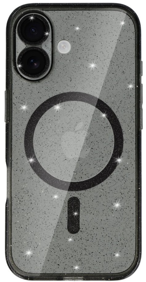 TopQ Glitter Magsafe pre iPhone 17 black clear