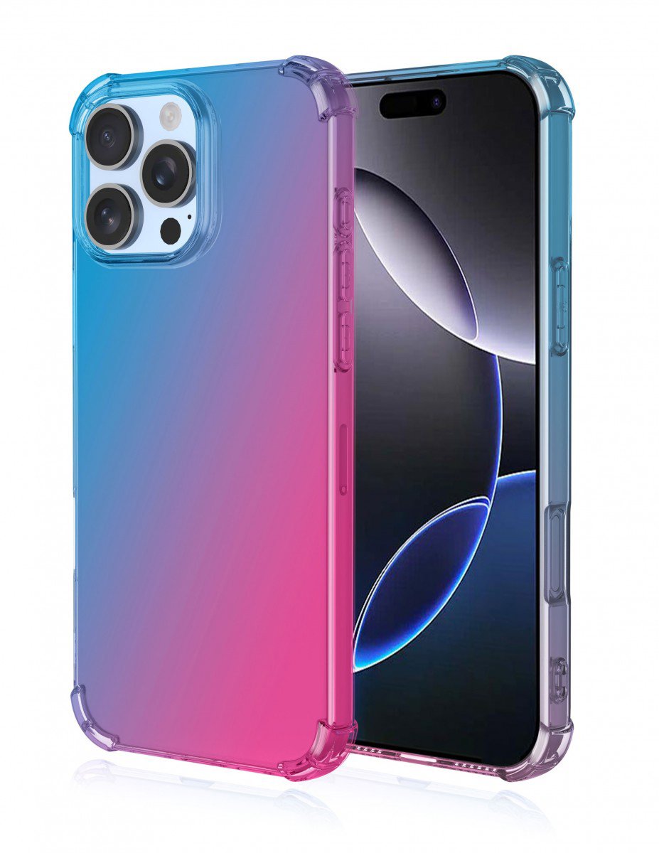 TopQ Kryt iPhone 16 Pro Shock dúhový modro-ružový 124879