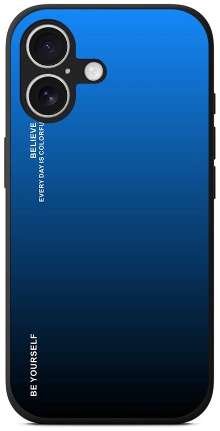 TopQ Kryt LUXURY iPhone 16 Pevný dúhový modrý 125454