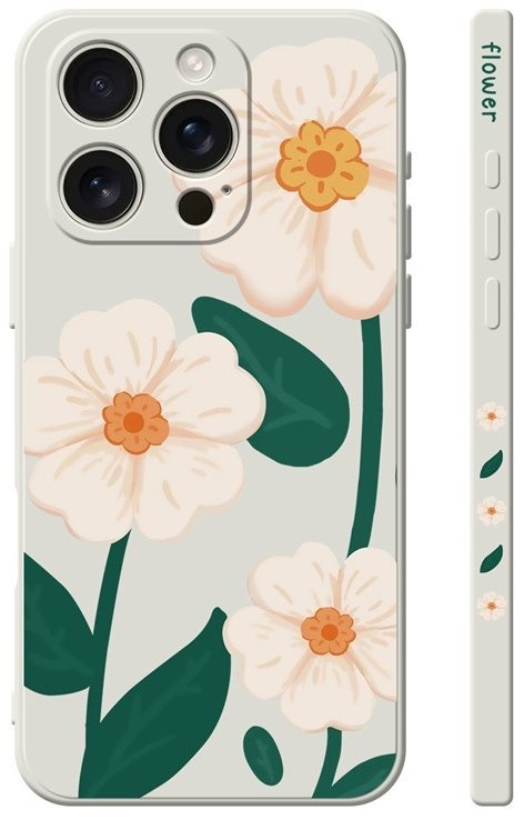 TopQ Kryt Design iPhone 16 Pro Max Biele kvety 130749