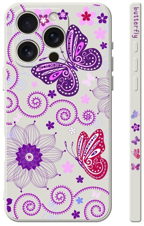 TopQ Kryt Design iPhone 16 Pro Fialové motýliky 130748