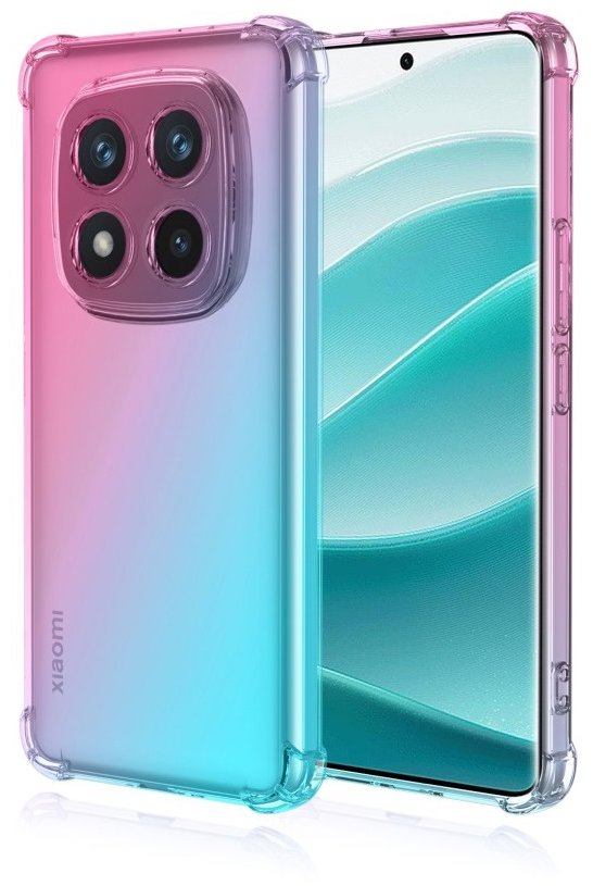 TopQ Kryt Xiaomi Redmi Note 14 Pro 5G Shock dúhový mentolovo-ružový 136796