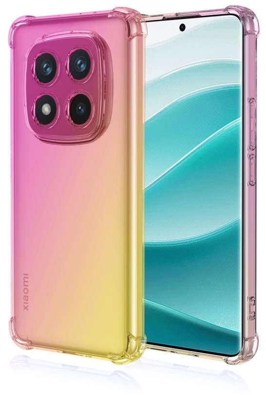 TopQ Kryt Xiaomi Redmi Note 14 Pro 5G Shock dúhový ružovo-žltý 136798
