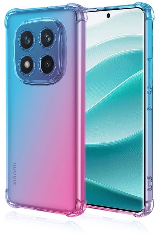 TopQ Kryt Xiaomi Redmi Note 14 Pro+ 5G Shock dúhový modro-ružový 136968