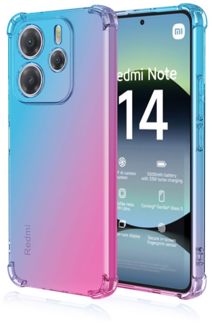 TopQ Kryt Xiaomi Redmi Note 14 Shock dúhový modro-ružový 136555