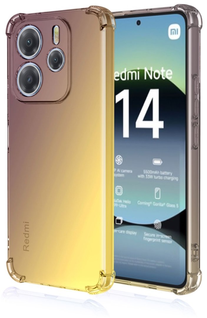 TopQ Kryt Xiaomi Redmi Note 14 Shock dúhový purpurovo-žltý 136553