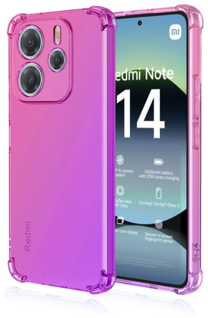 TopQ Kryt Xiaomi Redmi Note 14 Shock dúhový ružovo-fialový 136550