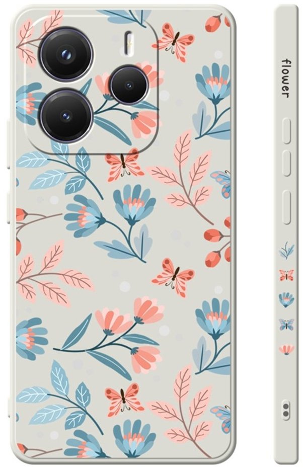 TopQ Kryt Design Xiaomi Redmi Note 14 5G Romantické kvietky 136662