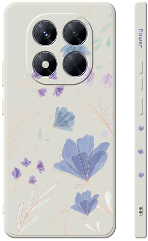 TopQ Kryt Design Xiaomi Redmi Note 14 Pro 5G Modré kvietky 136830
