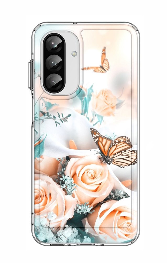 TopQ Kryt Image Samsung A26 5G pevný Ruže s motýľom 138322