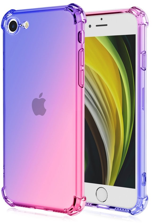 TopQ Kryt iPhone 16e Shock dúhový modro-ružový 138408