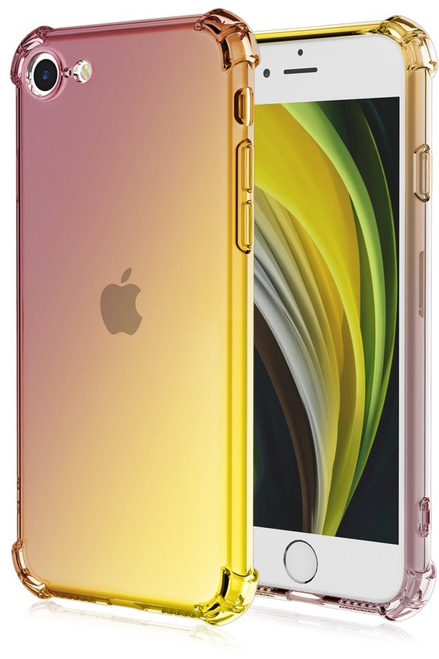 TopQ Kryt iPhone 16e Shock dúhový purpurovo-žltý 138407