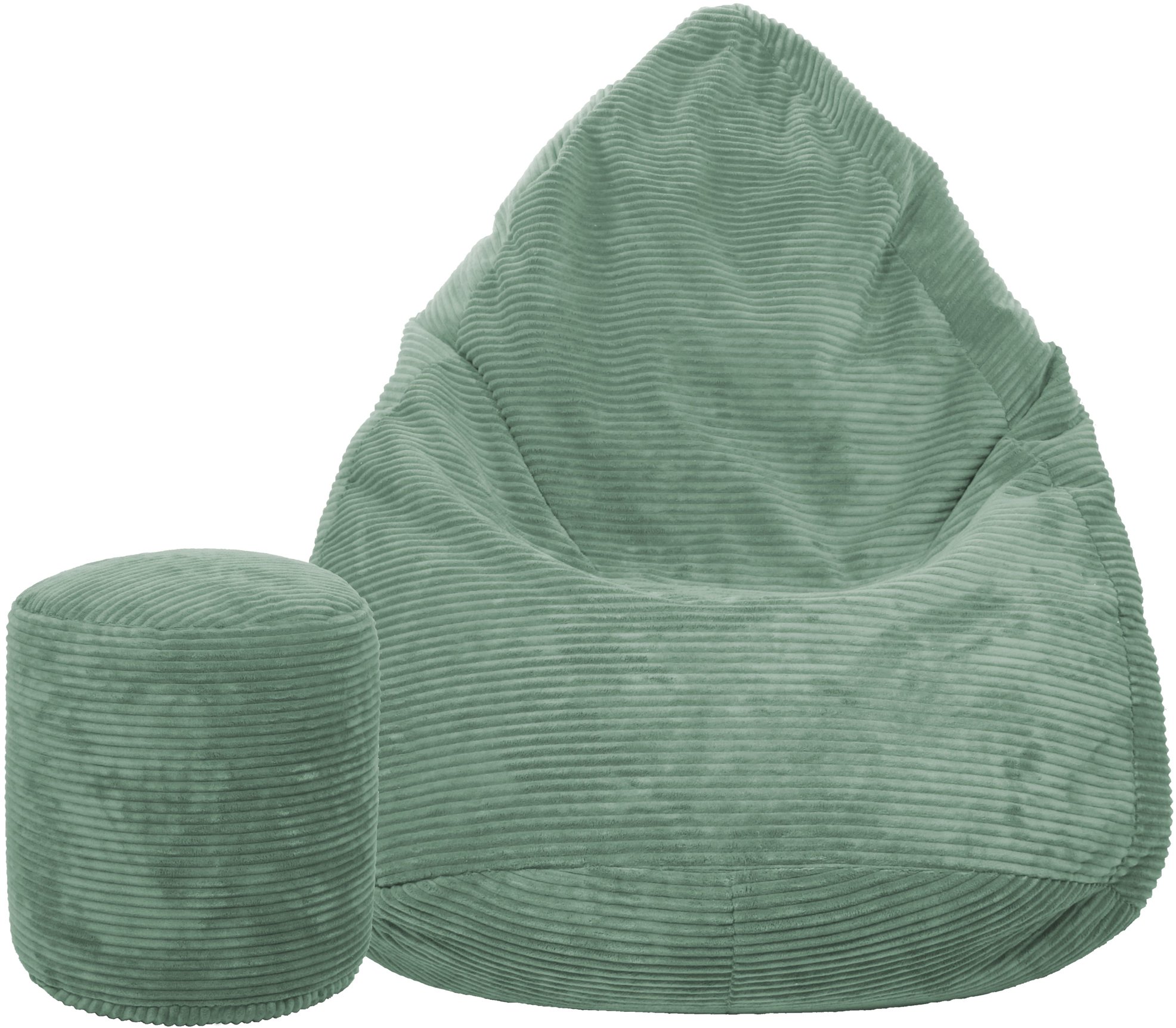 TopKing Sedací vak + podnožník XL menčester Lincoln, mätový, 125 cm