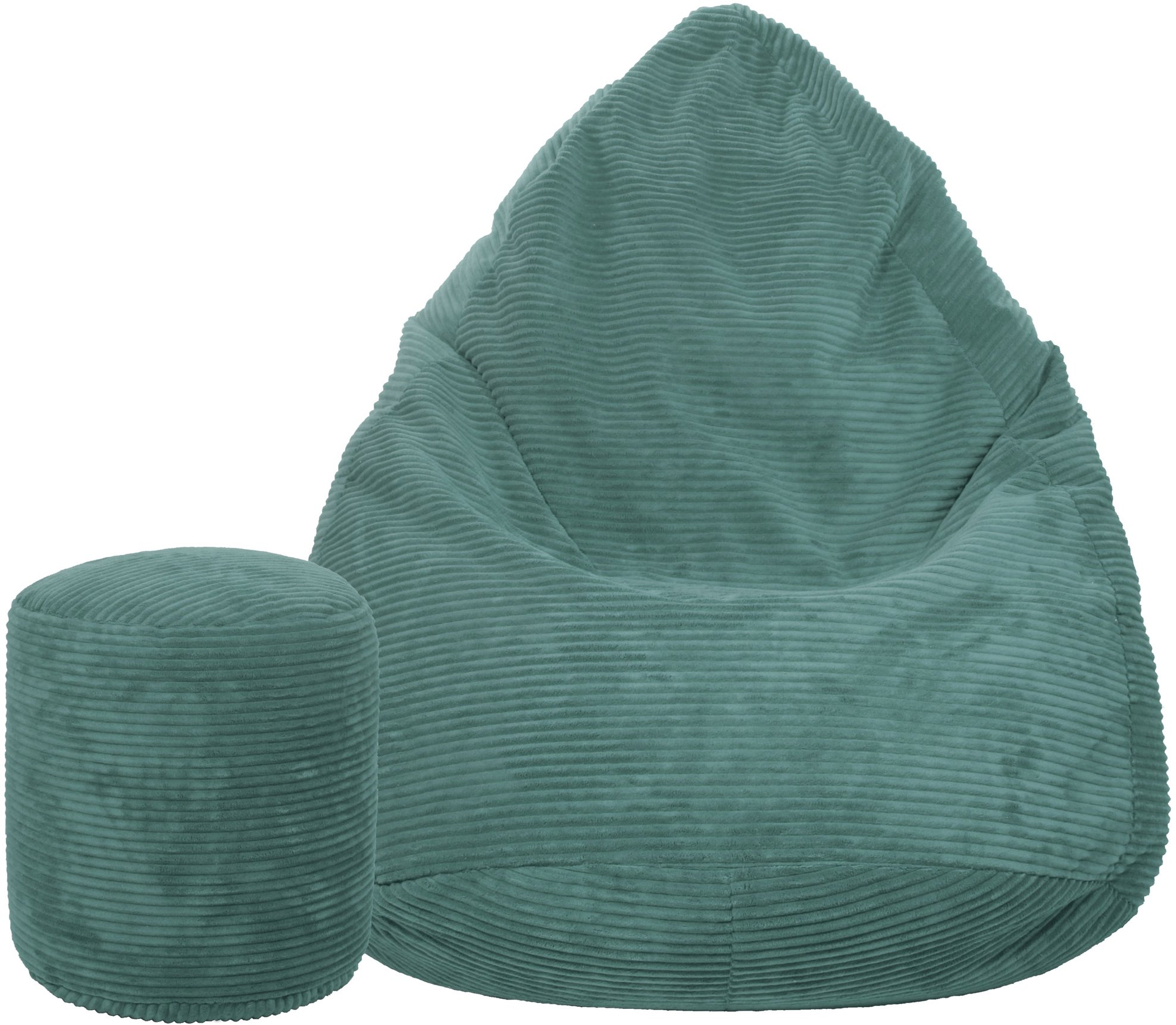 TopKing Sedací vak + podnožka XL menčester Lincoln, tyrkysový, 125 cm