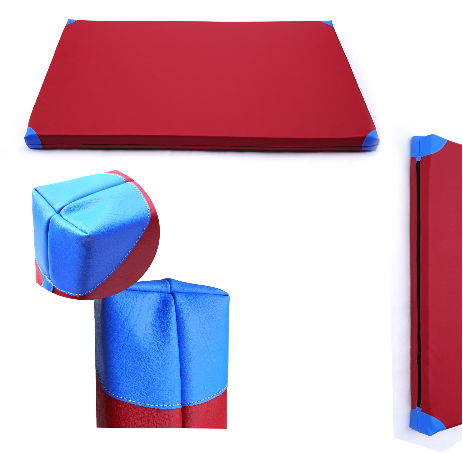 TopKing Profesionálna gymnastická žinenka pre športovcov 200 × 120 × 10 cm Bordo/Modrá