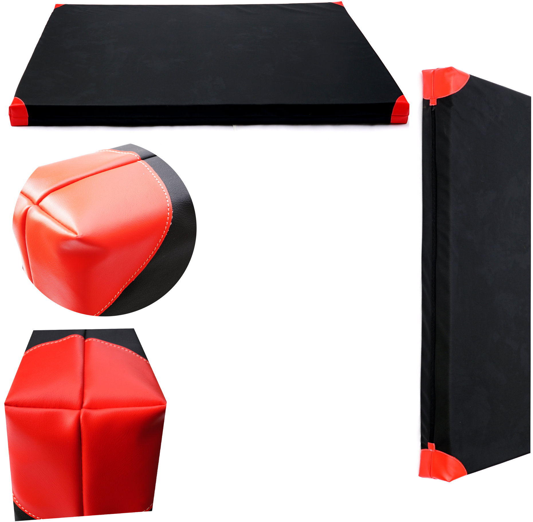 TopKing Profesionálna gymnastická žinenka pre športovcov 200 × 120 × 10 cm Čierna/Červená