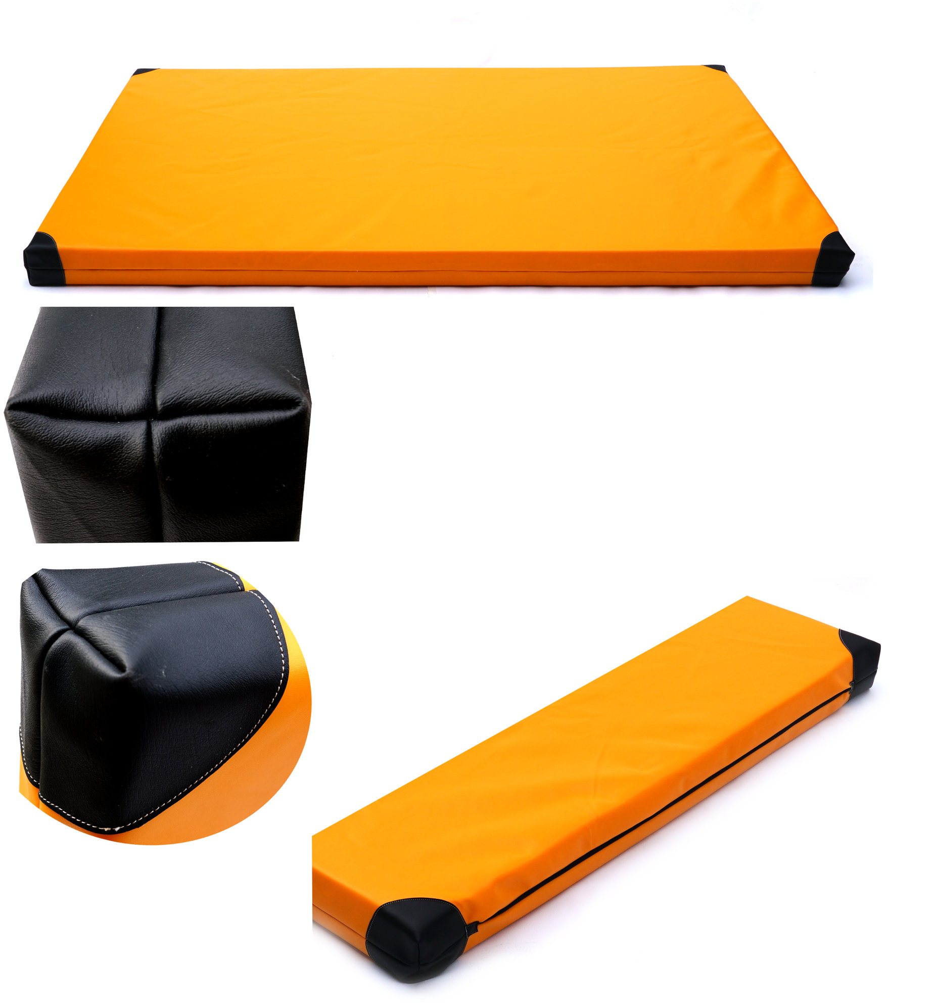 TopKing Profesionálna gymnastická žinenka pre športovcov 200 × 120 × 10 cm Oranžová/Čierna