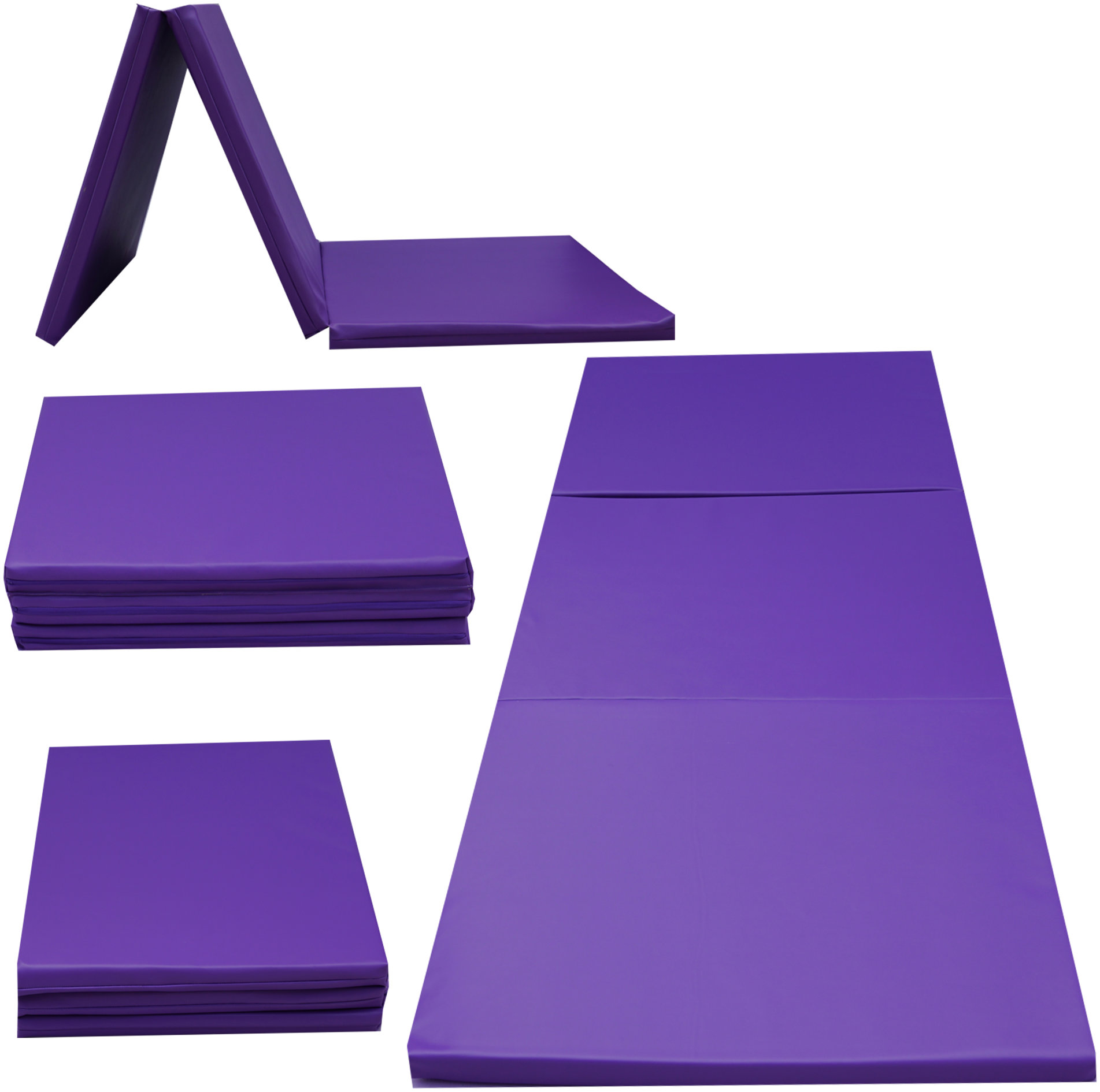 TopKing Skladací gymnastický a rehabilitačný matrac 3-dielny 180 × 60 × 5 cm Fialový