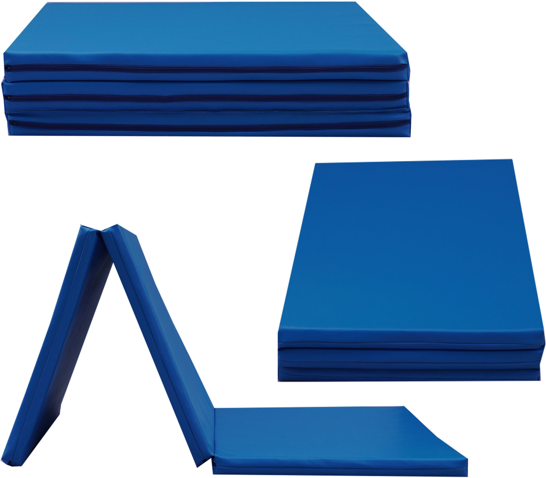 TopKing Skladací gymnastický a rehabilitačný matrac 3-dielny 180 × 60 × 5 cm Modrá